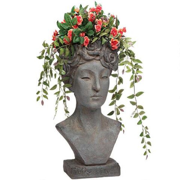 Goddess Flora Roman Nymph Head Planter Sculpture Greek Face Vase